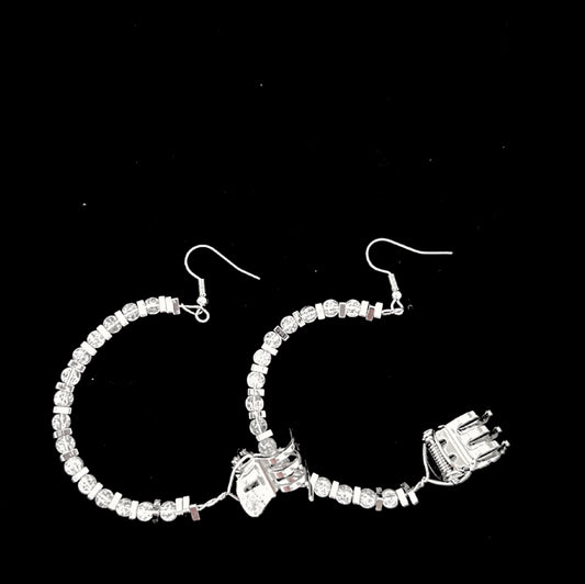 Sterling Silver and Precious Gem Big Hair Hoops