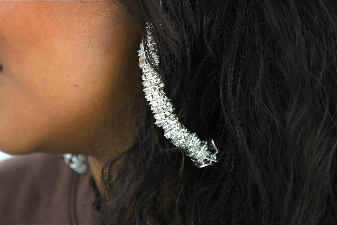 Silver Big Hair Hoops - Small